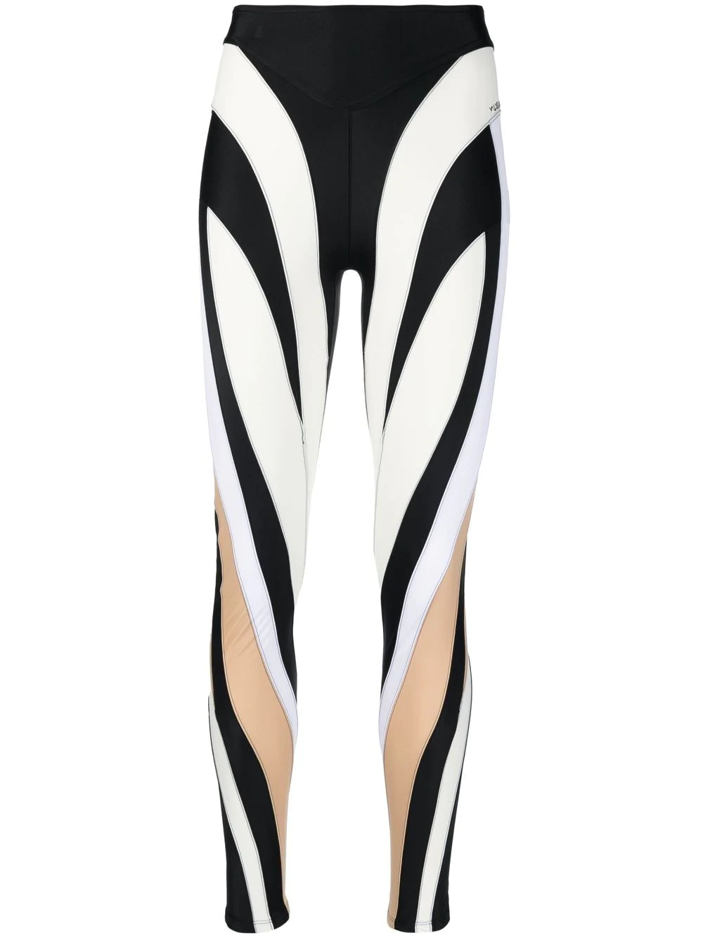 Mugler colour-block panelled leggings - Black