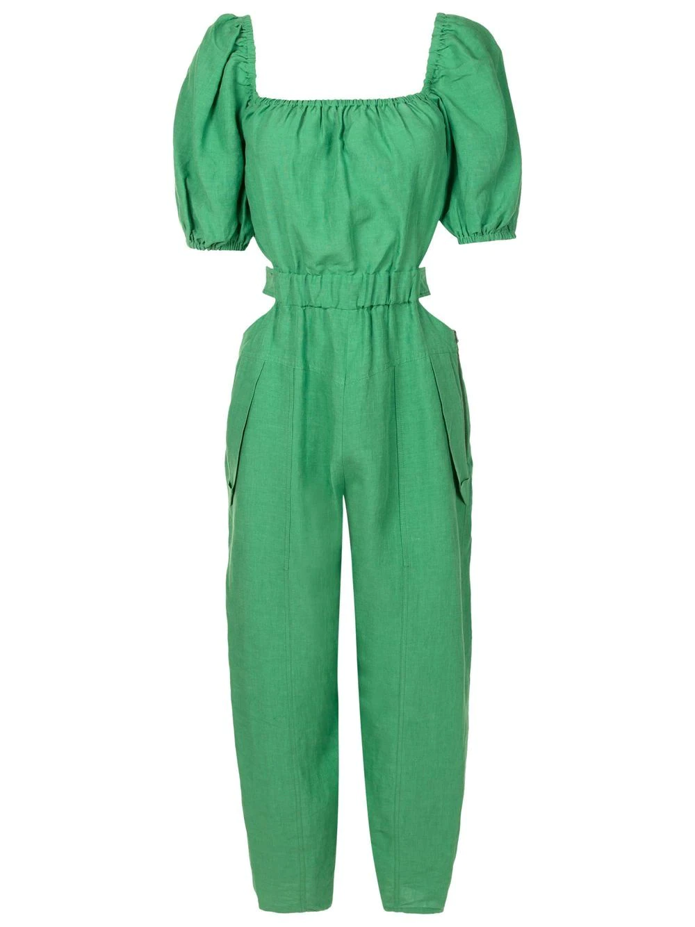 Nk square-neck linen jumpsuit - Green