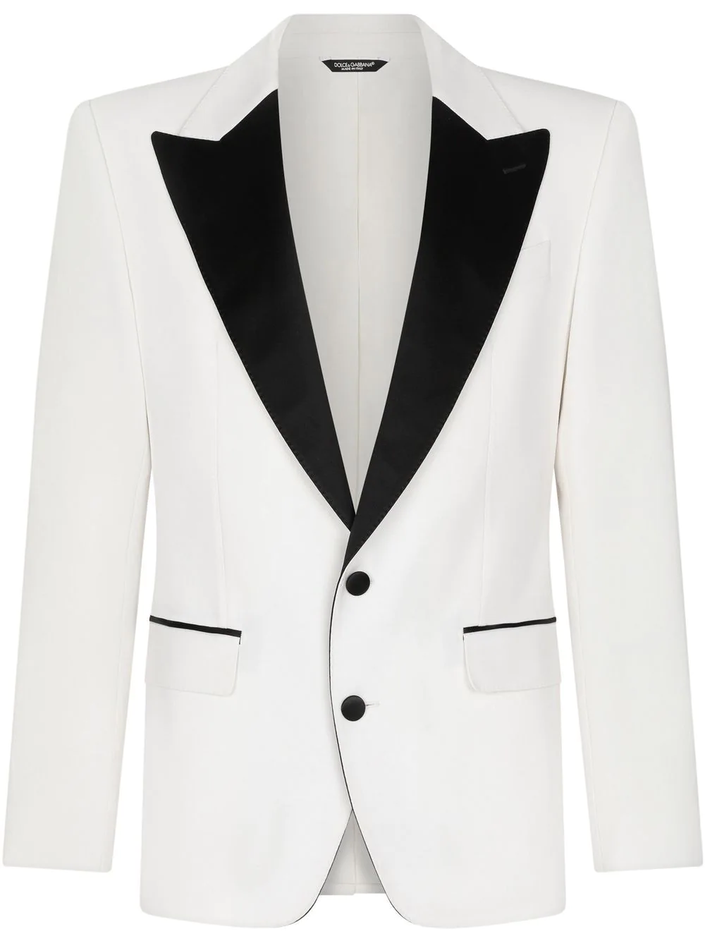 Dolce & Gabbana contrast-lapel tailored blazer - White