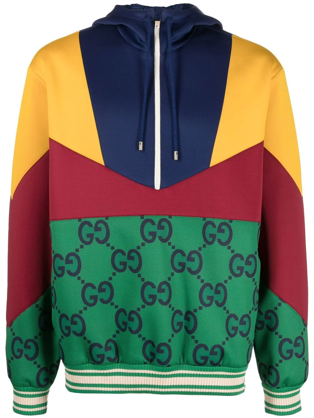 Gucci colour-block GG Supreme hoodie - Green