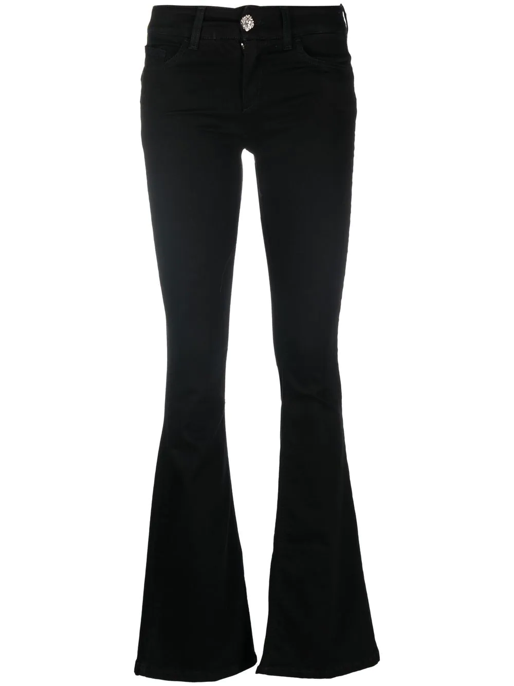 LIU JO flared crystal-button jeans - Black