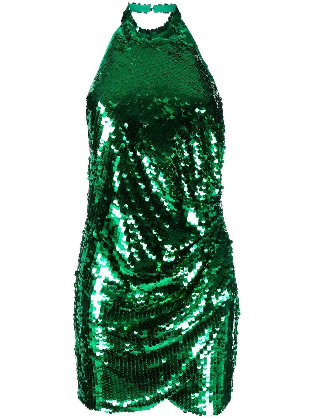Ronny Kobo draped sequin halterneck mini dress - Green