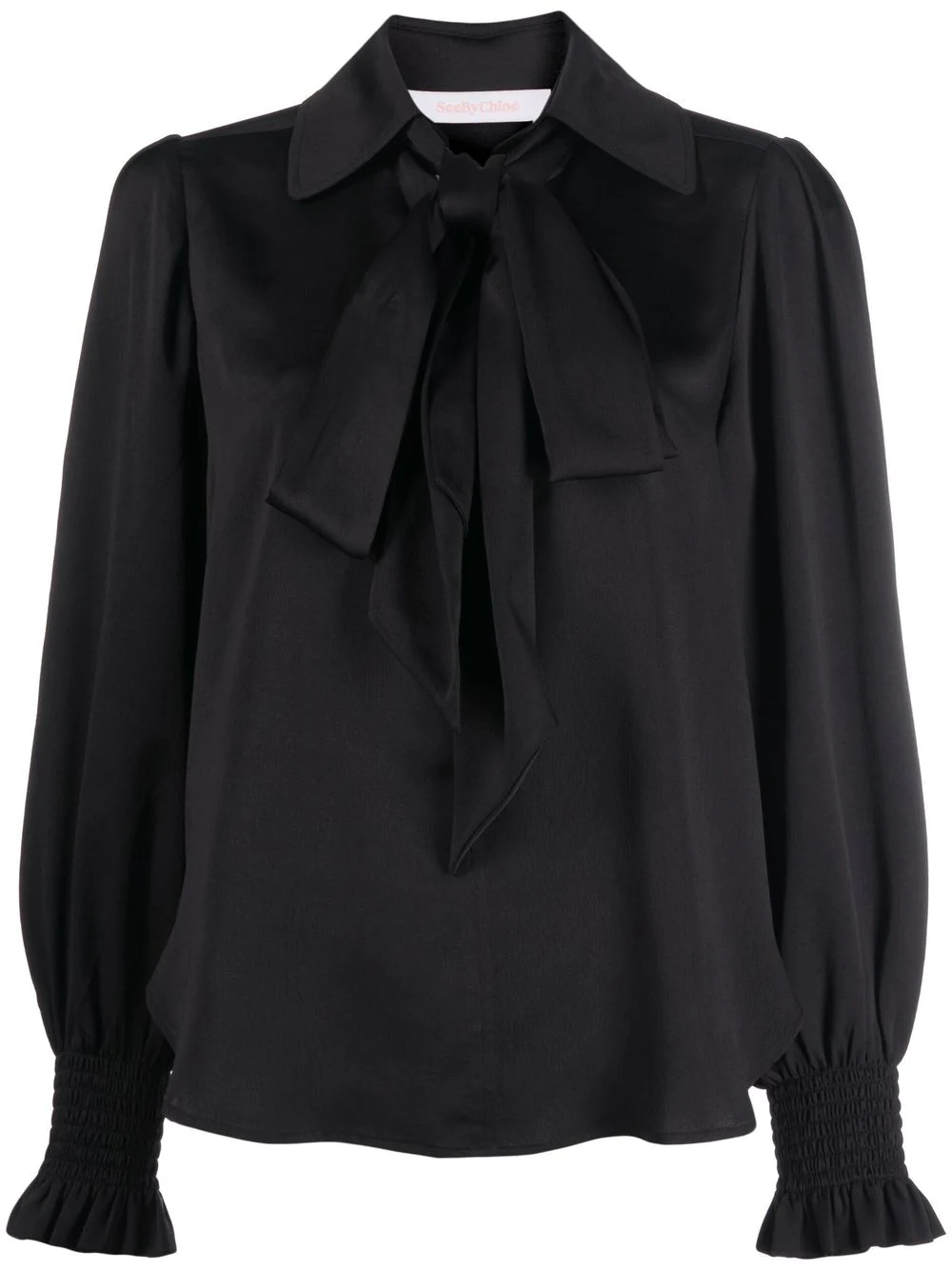 See by Chloé front-tie draped blouse - Black