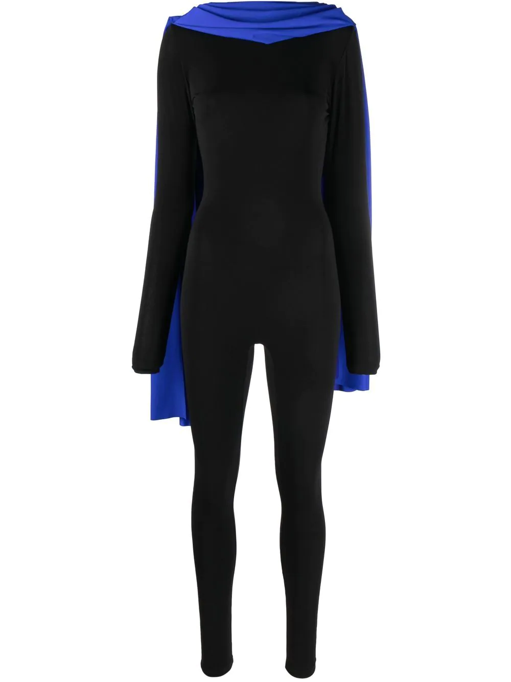 Atu Body Couture cape-detail long-sleeve jumpsuit - Blue