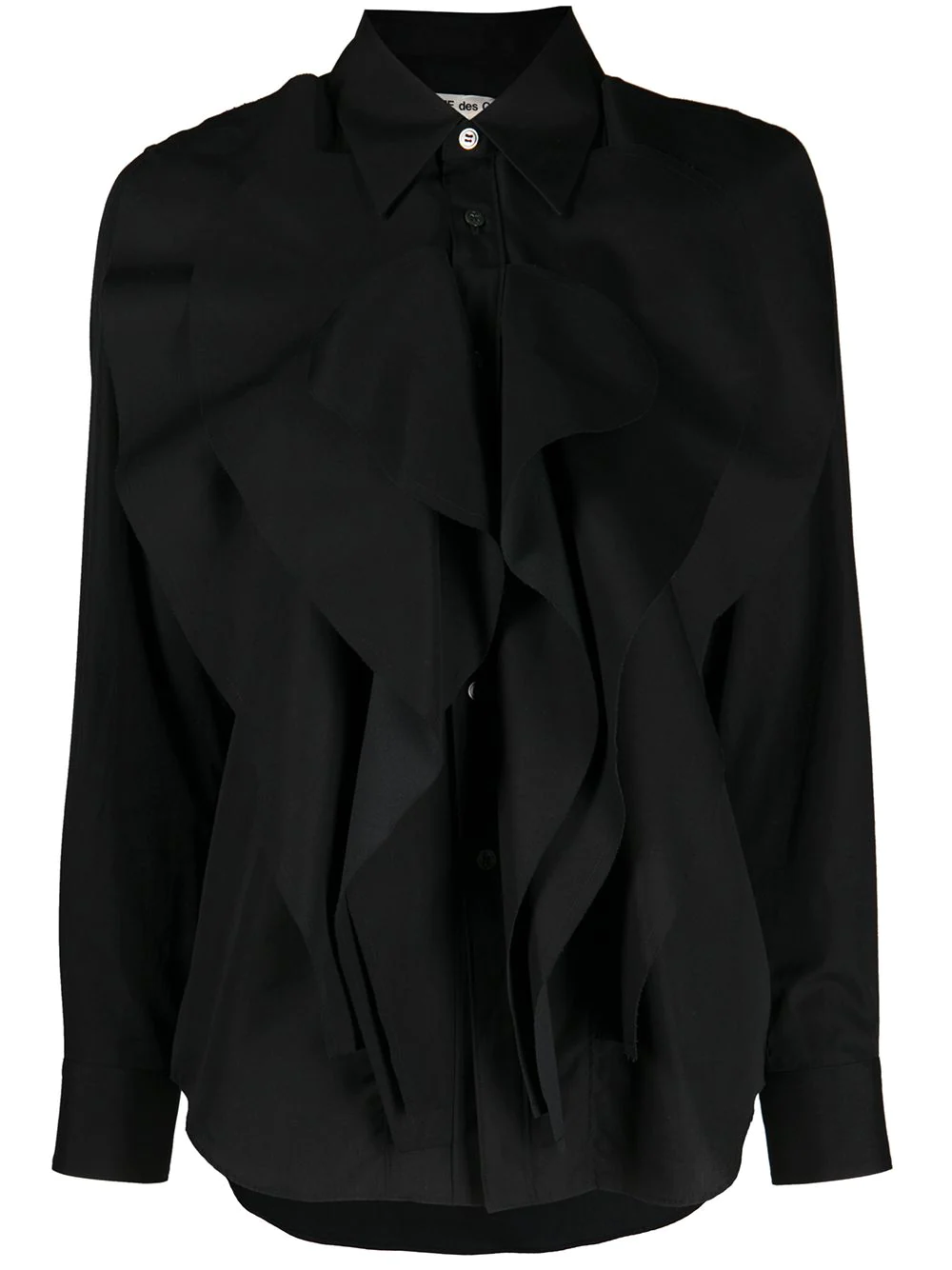 Comme Des Garçons ruffle-detailed long-sleeved shirt - Black