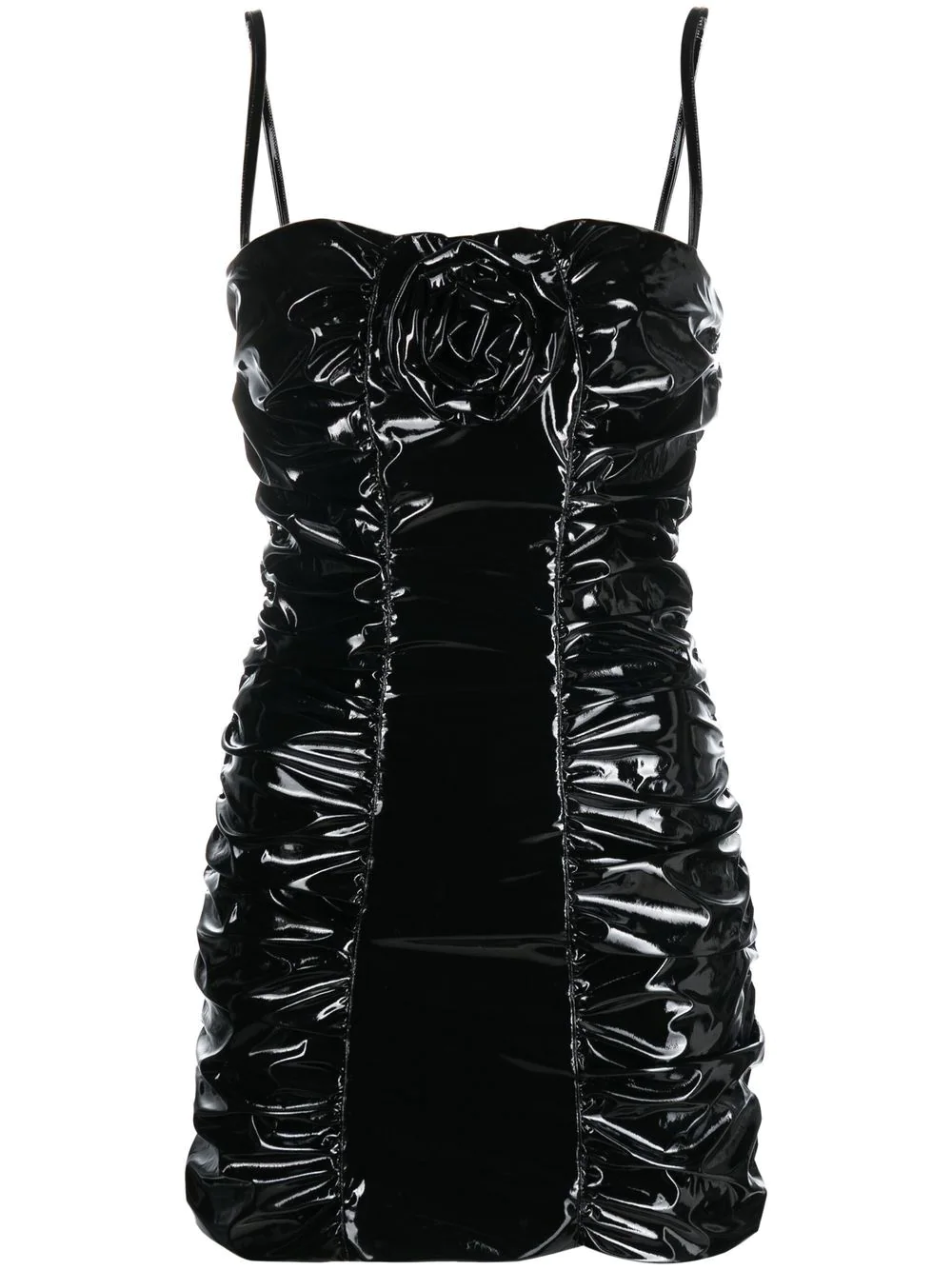 Blumarine ruched high-shine dress - Black