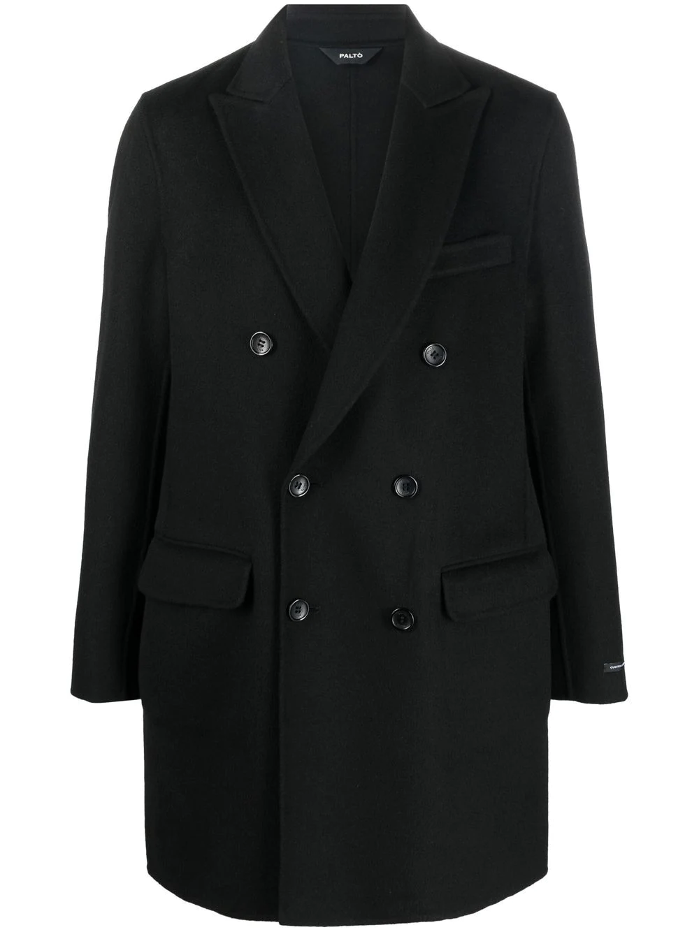 Paltò double-breasted wool coat - Black