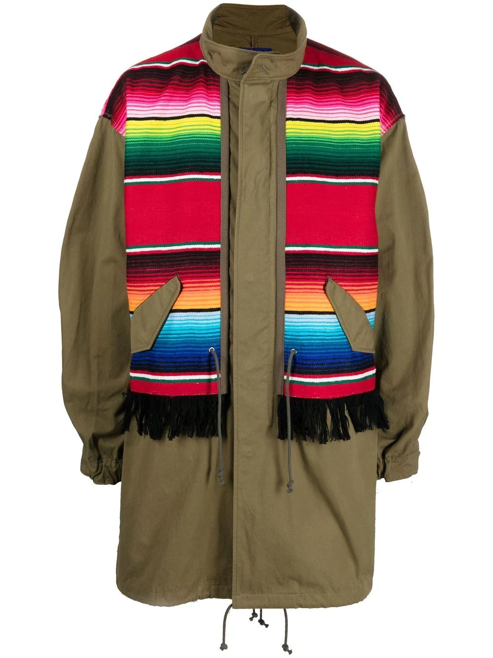 Junya Watanabe MAN rainbow-tabard-overlay parka - Green