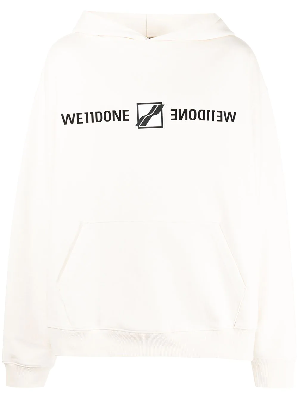 We11done logo-print oversized hoodie - Neutrals