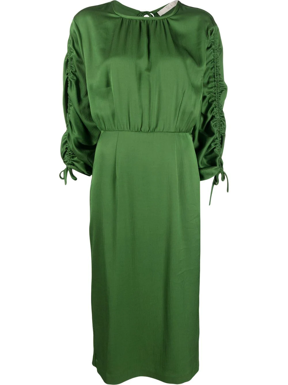 Tela ruched-sleeve midi dress - Green