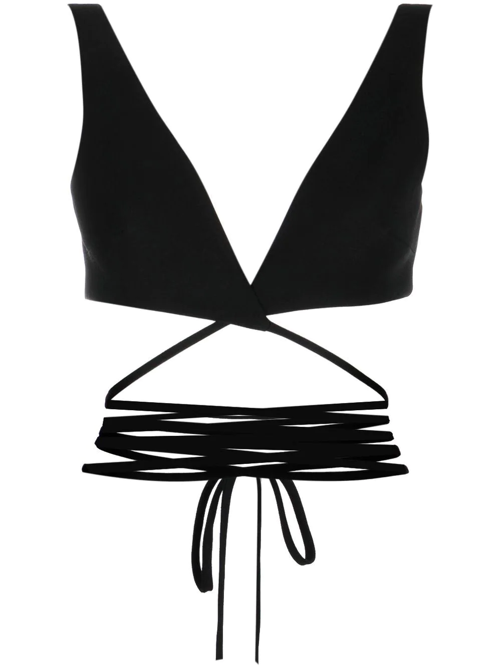 Mônot wraparound-strap sleeveless top - Black