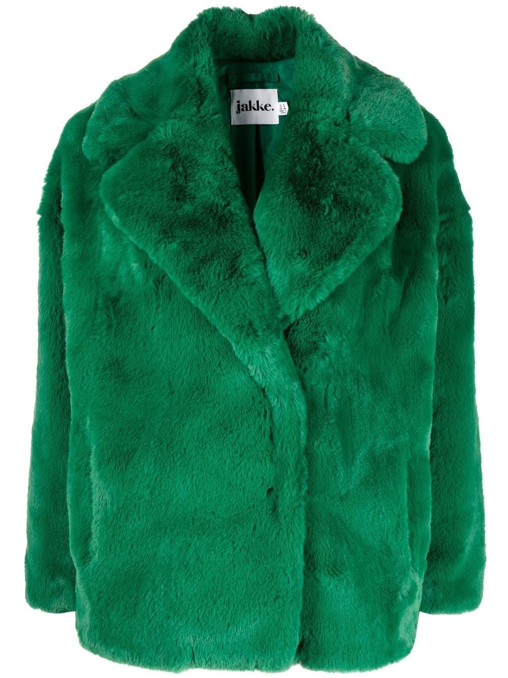 Jakke single-breasted faux-fur jacket - Green