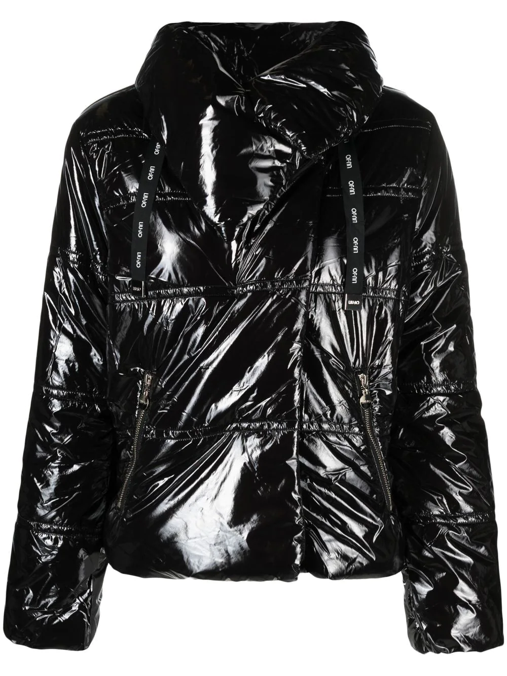 LIU JO padded glossy coat - Black