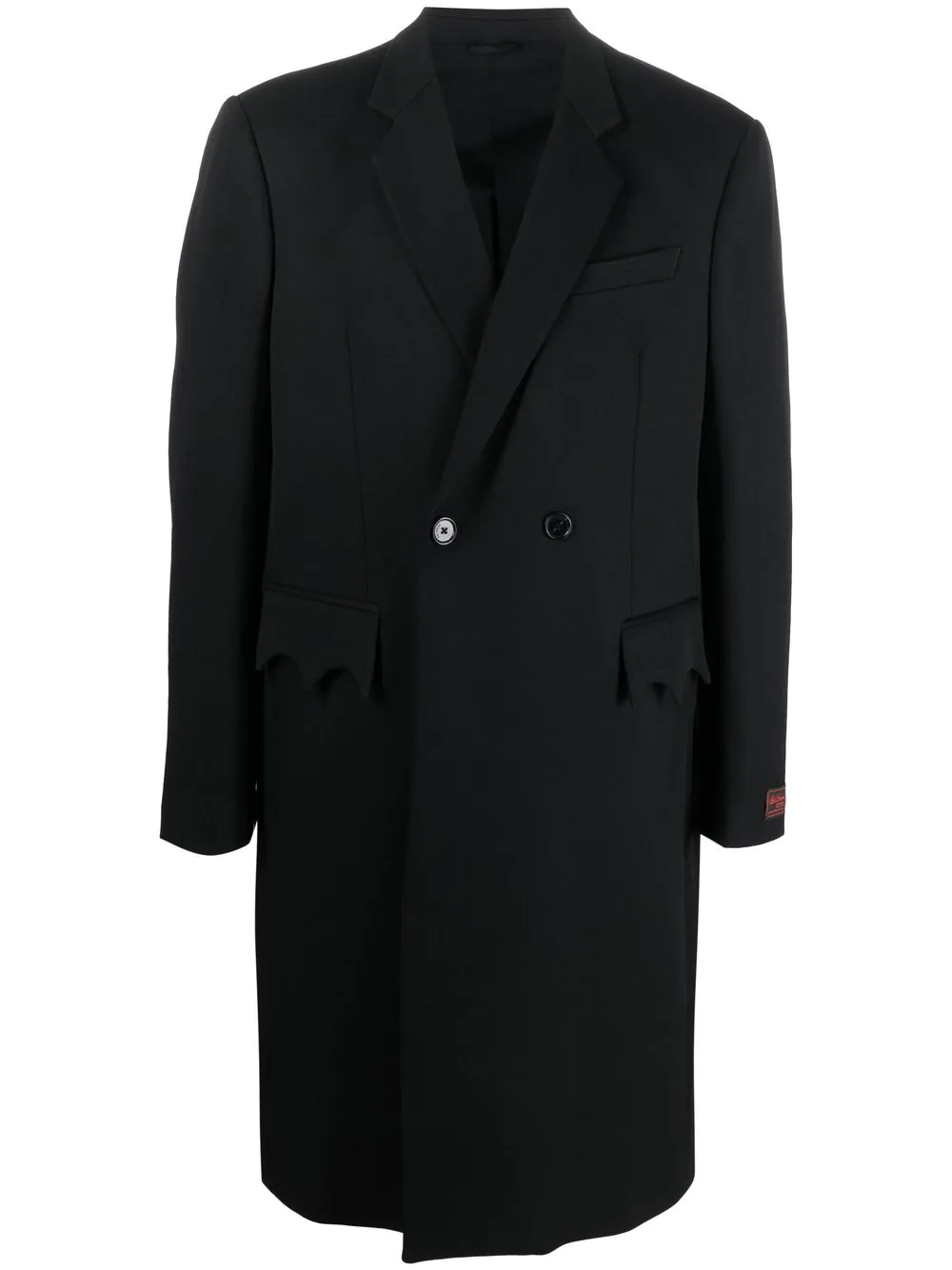 Raf Simons double-breasted cotton coat - Black