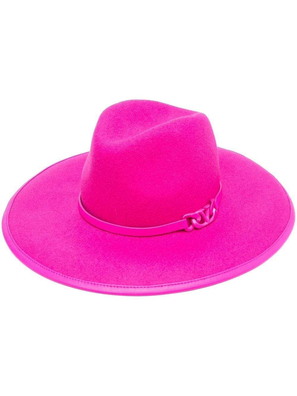 Valentino Garavani VLogo wool wide-brim hat - Pink