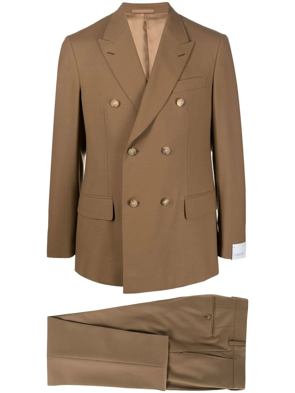 Caruso double-breasted two-piece suit - Brown