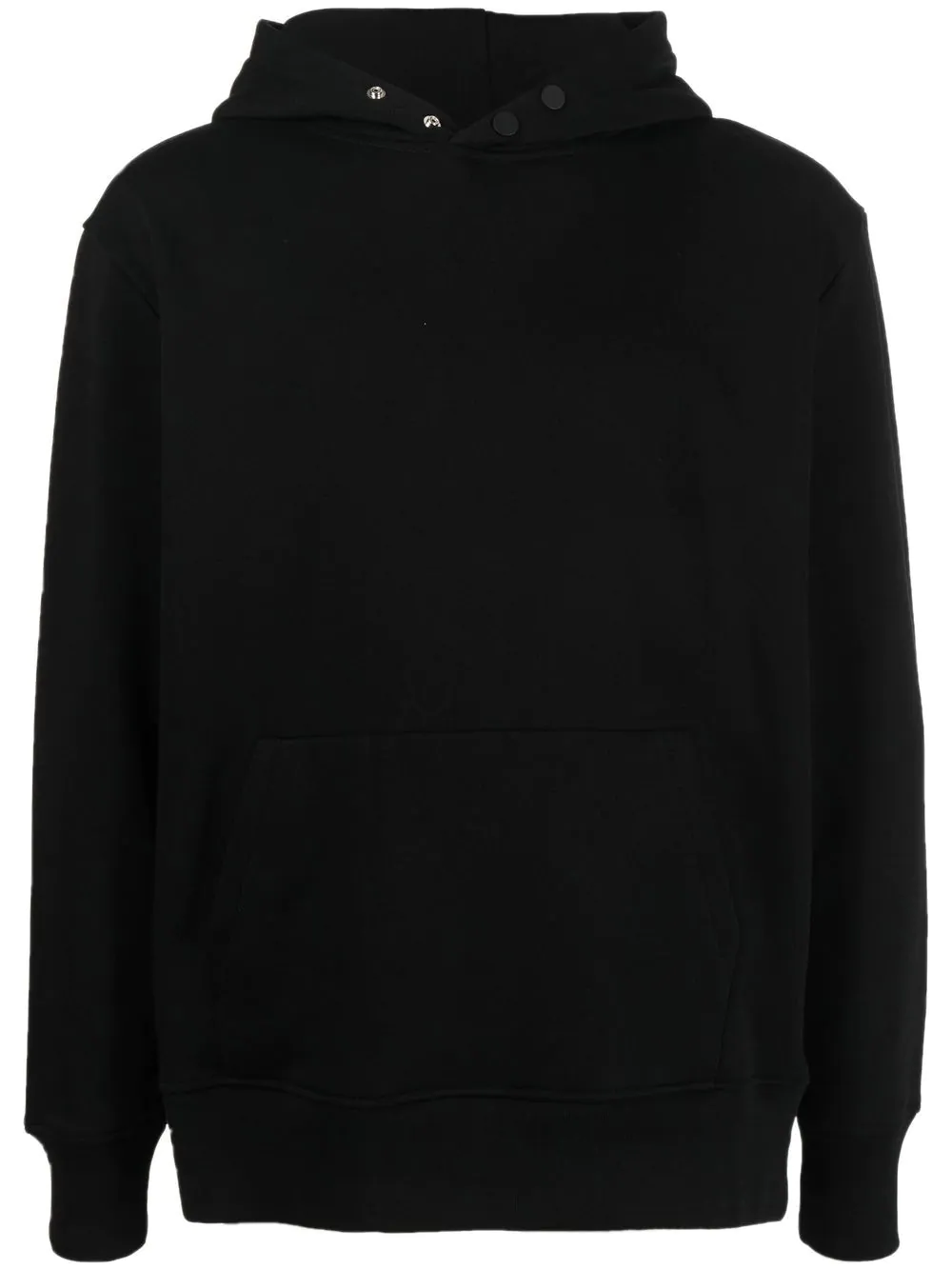 Low Brand cotton button-up hoodie - Black