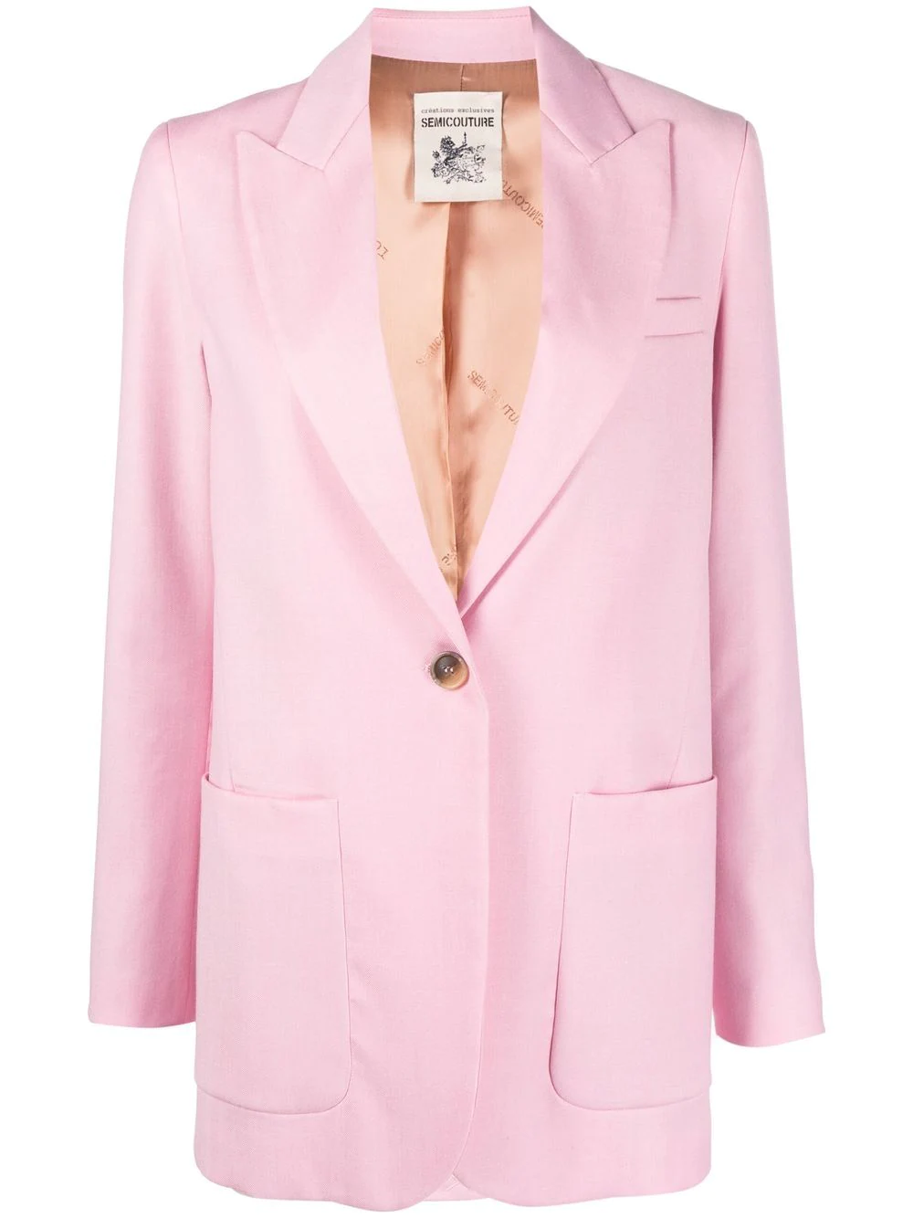 Semicouture single-breasted wool blazer - Pink