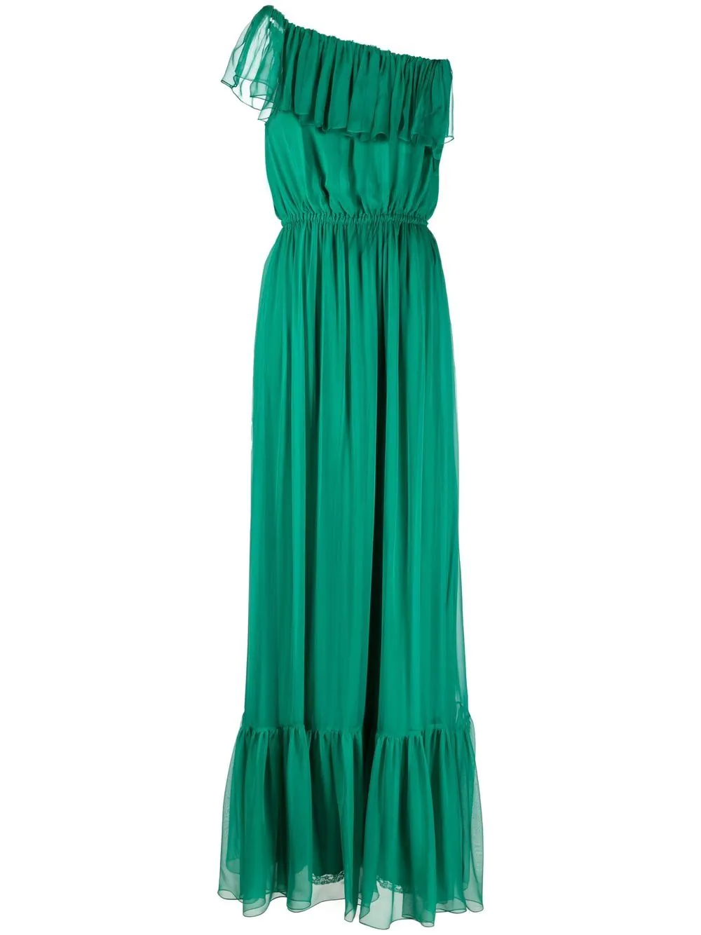 Gucci green ruffle-trim dress