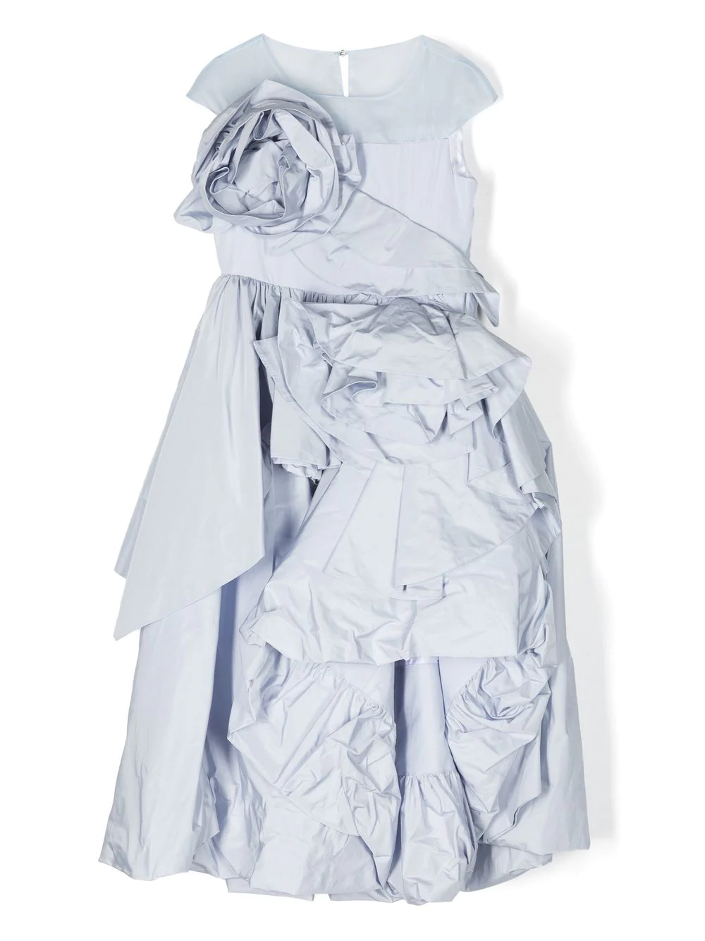 MARCHESA KIDS COUTURE ruffle-detail silk dress - Blue