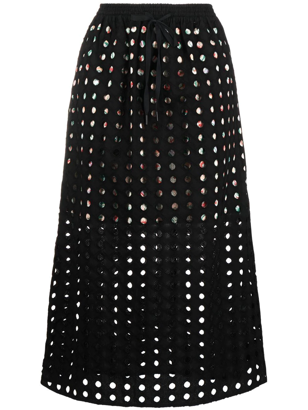 See by Chloé eyelet midi A-line skirt - Black