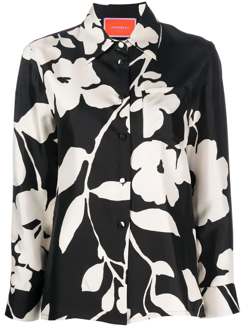 La DoubleJ Boy floral-print silk shirt - Black