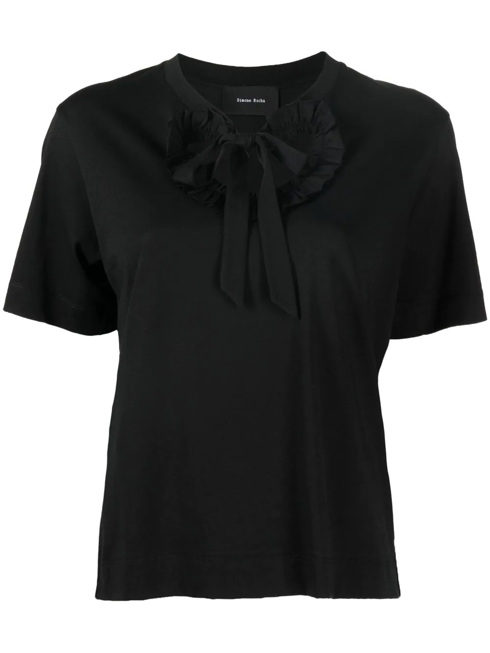 Simone Rocha ruffled cut-out T-shirt - Black