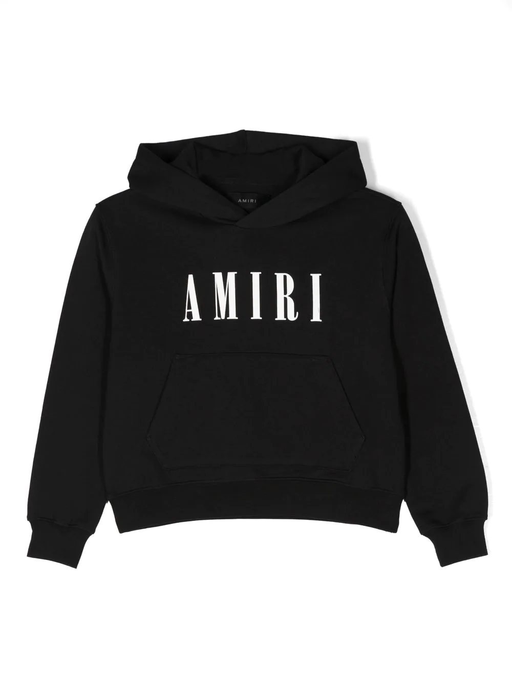 AMIRI KIDS logo-print cotton hoodie - Black