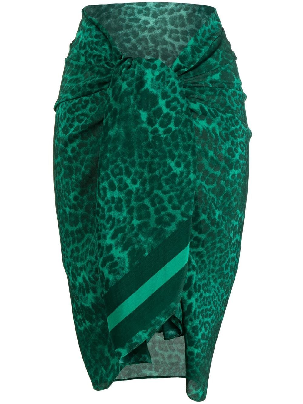 Tara Matthews Lumio leopard-print silk sarong - Green