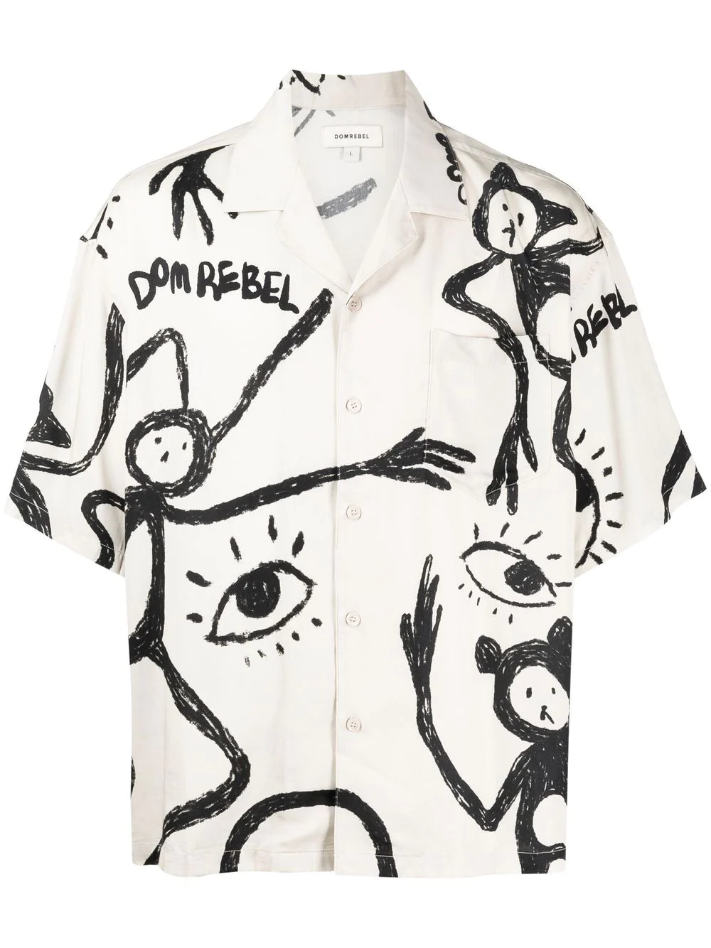 DOMREBEL Slender graphic-print shirt - Brown