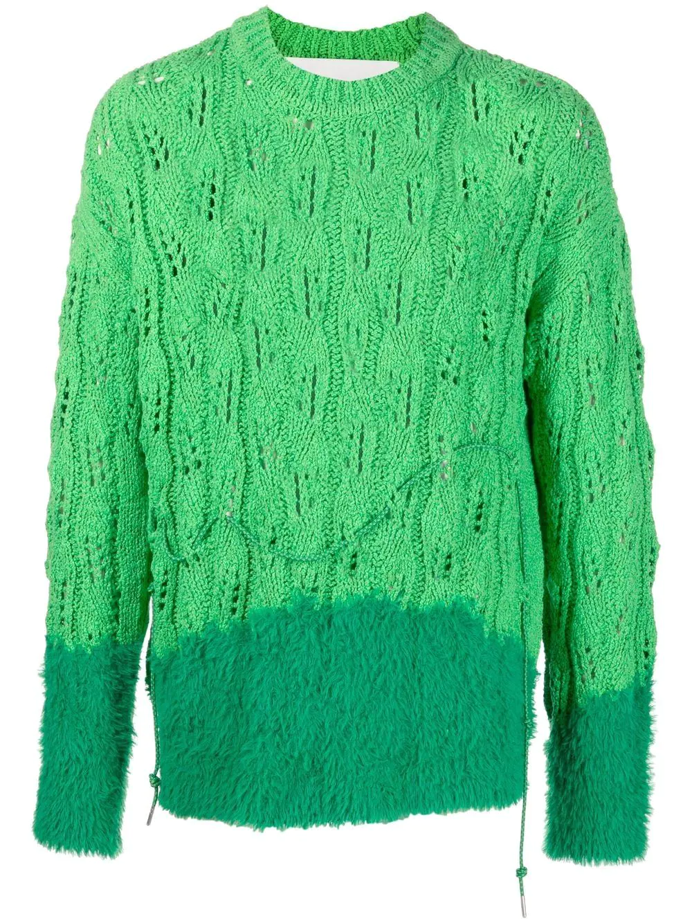 Andersson Bell fleece-detail knitted jumper - Green