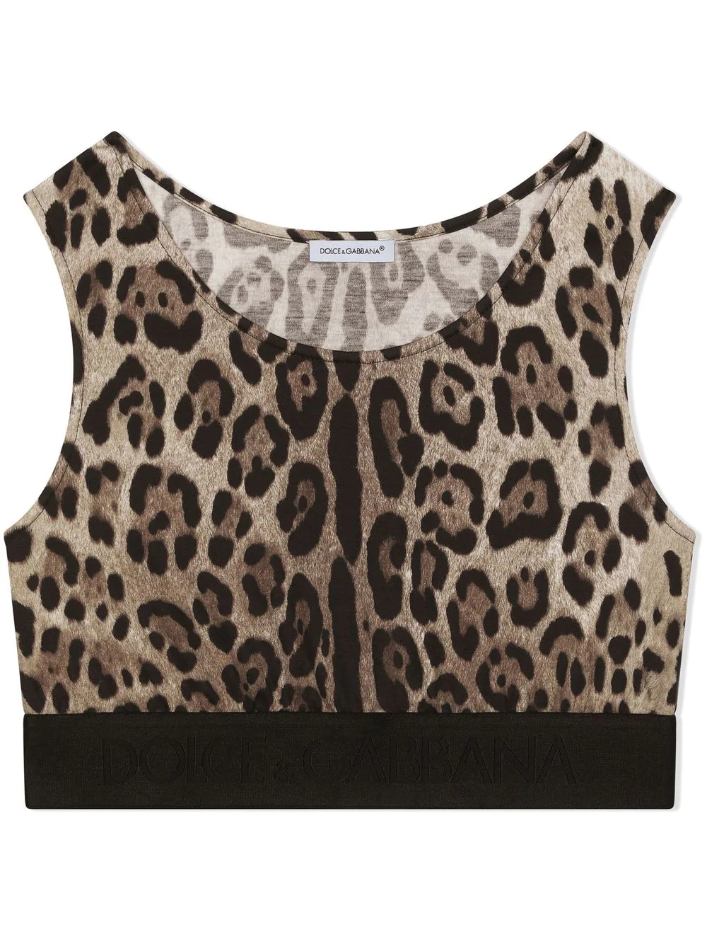 Dolce & Gabbana Kids leopard-print vest top - Brown