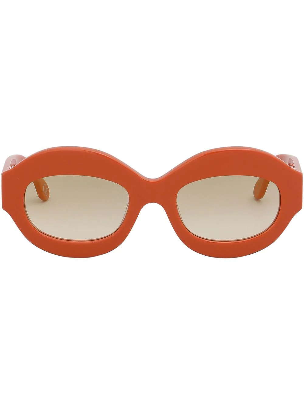 Marni logo-engraved round-frame sunglasses - Orange