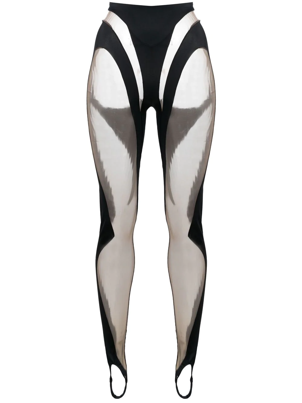 Mugler Rodeo sheer-panelled leggings - Black