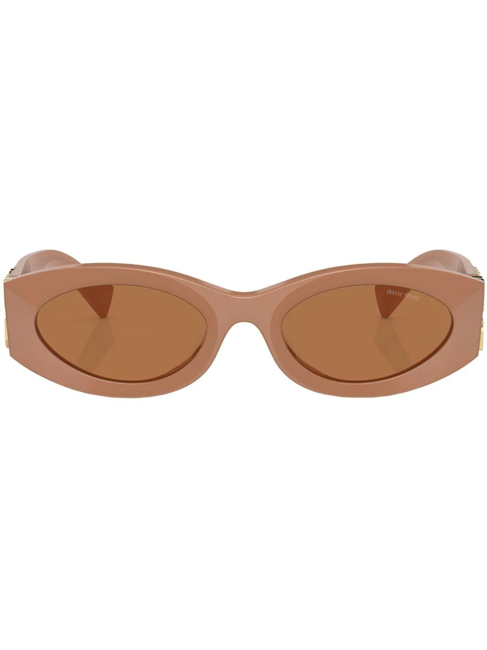 Miu Miu Eyewear Glimpse oval-frame sunglasses - Neutrals