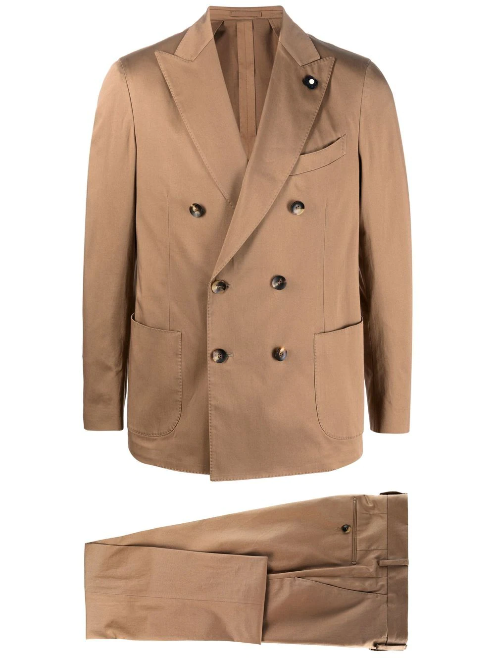 Lardini double-breasted two-piece suit - Brown