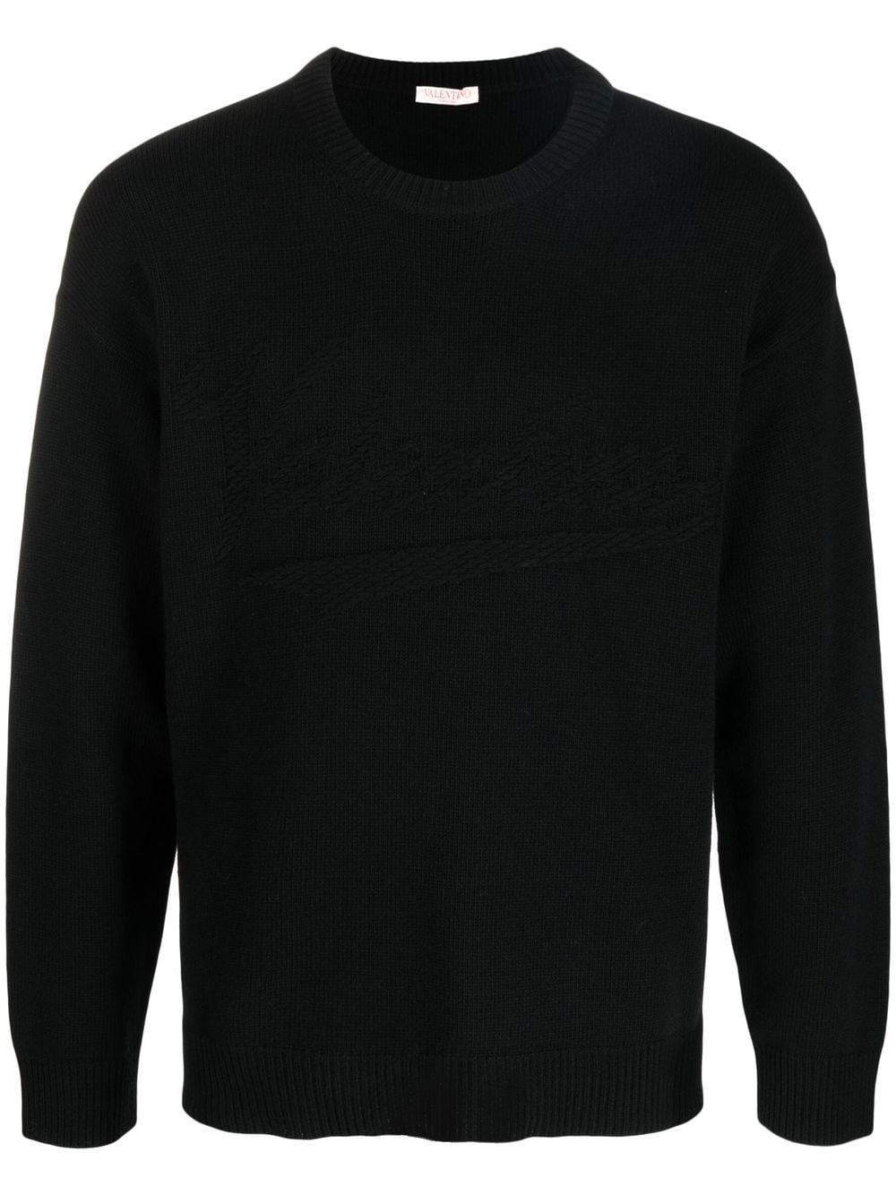 Valentino Garavani logo jacquard wool jumper - Black