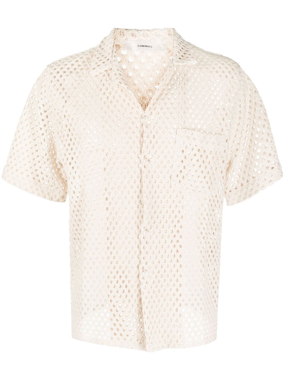 COMMAS pointelle-knit classic-collar shirt - Neutrals