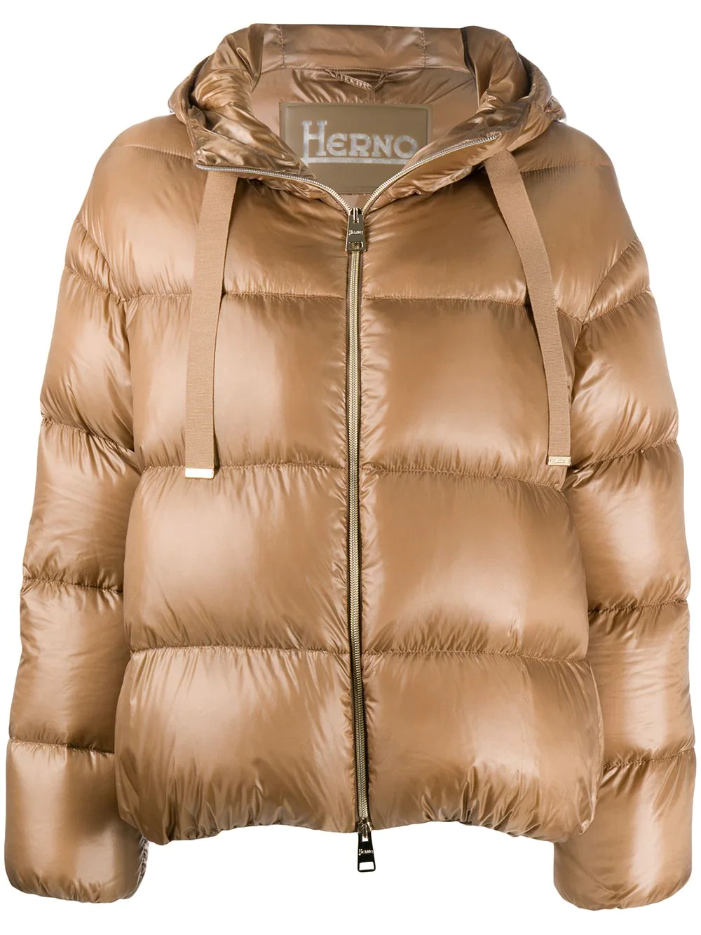 Herno metallic quilted puffer jacket - Brown