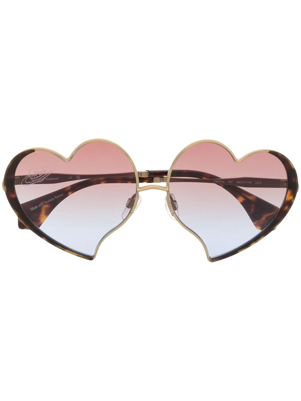 Vivienne Westwood tortoiseshell heart-shape-frame sunglasses - Brown