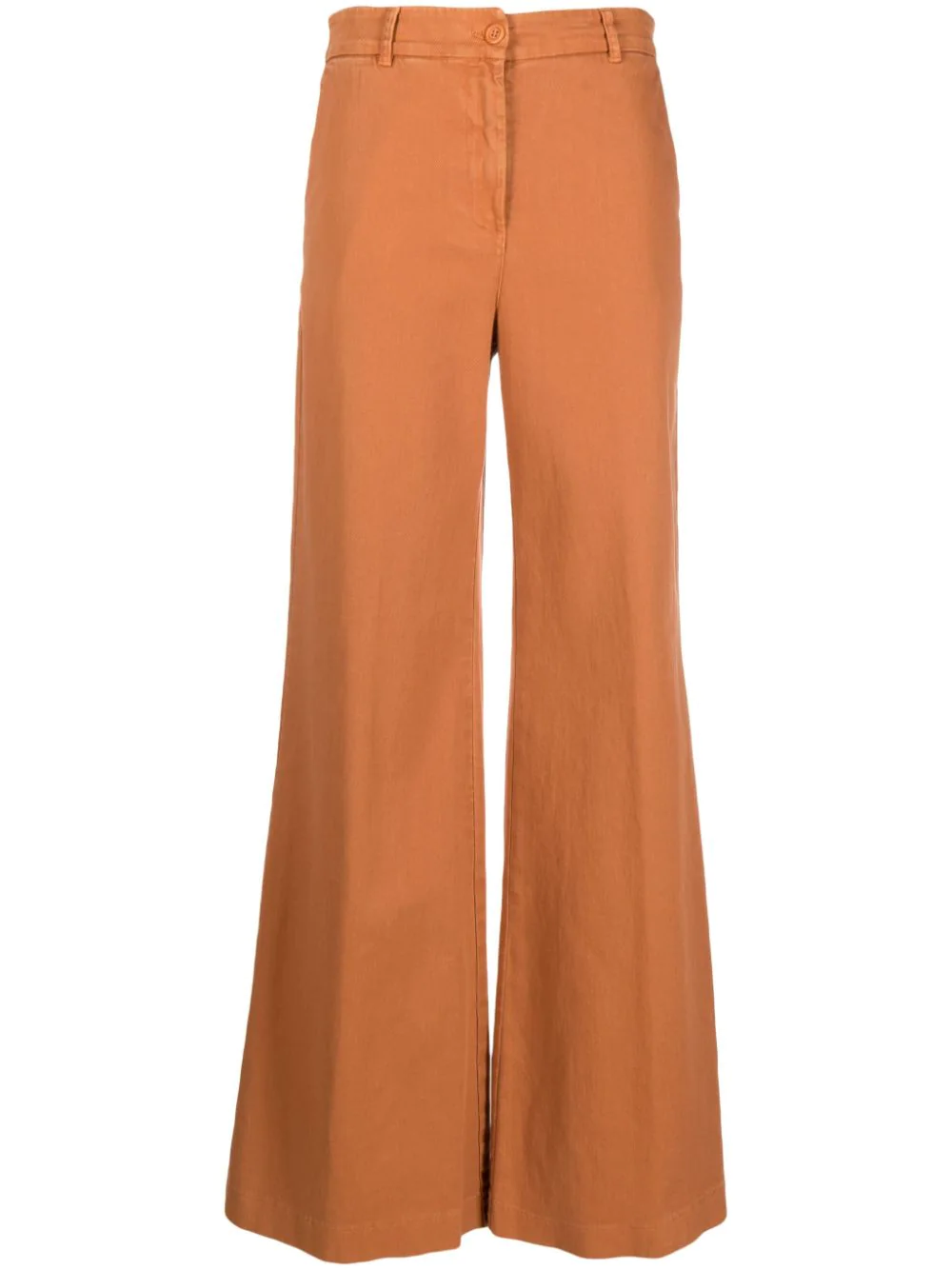 Nude high-waist wide-leg trousers - Orange