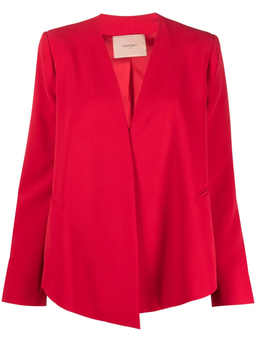 TWINSET open-front draped blazer - Red