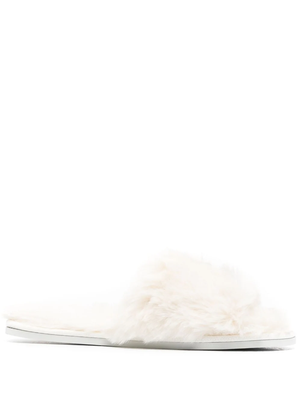 Karl Lagerfeld Ikonik Karl faux-fur slippers - White