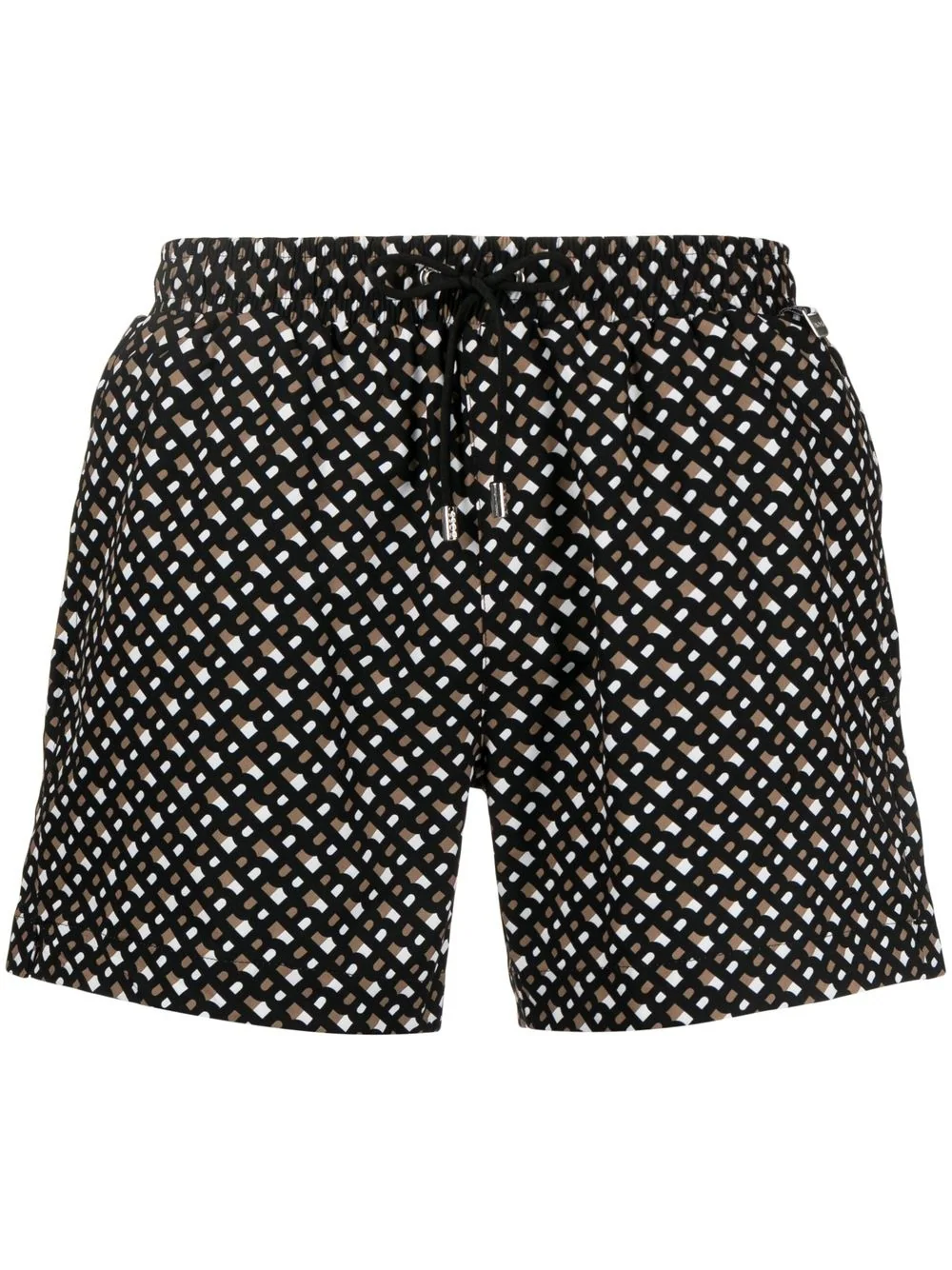 BOSS monogram-print swim shorts - Black