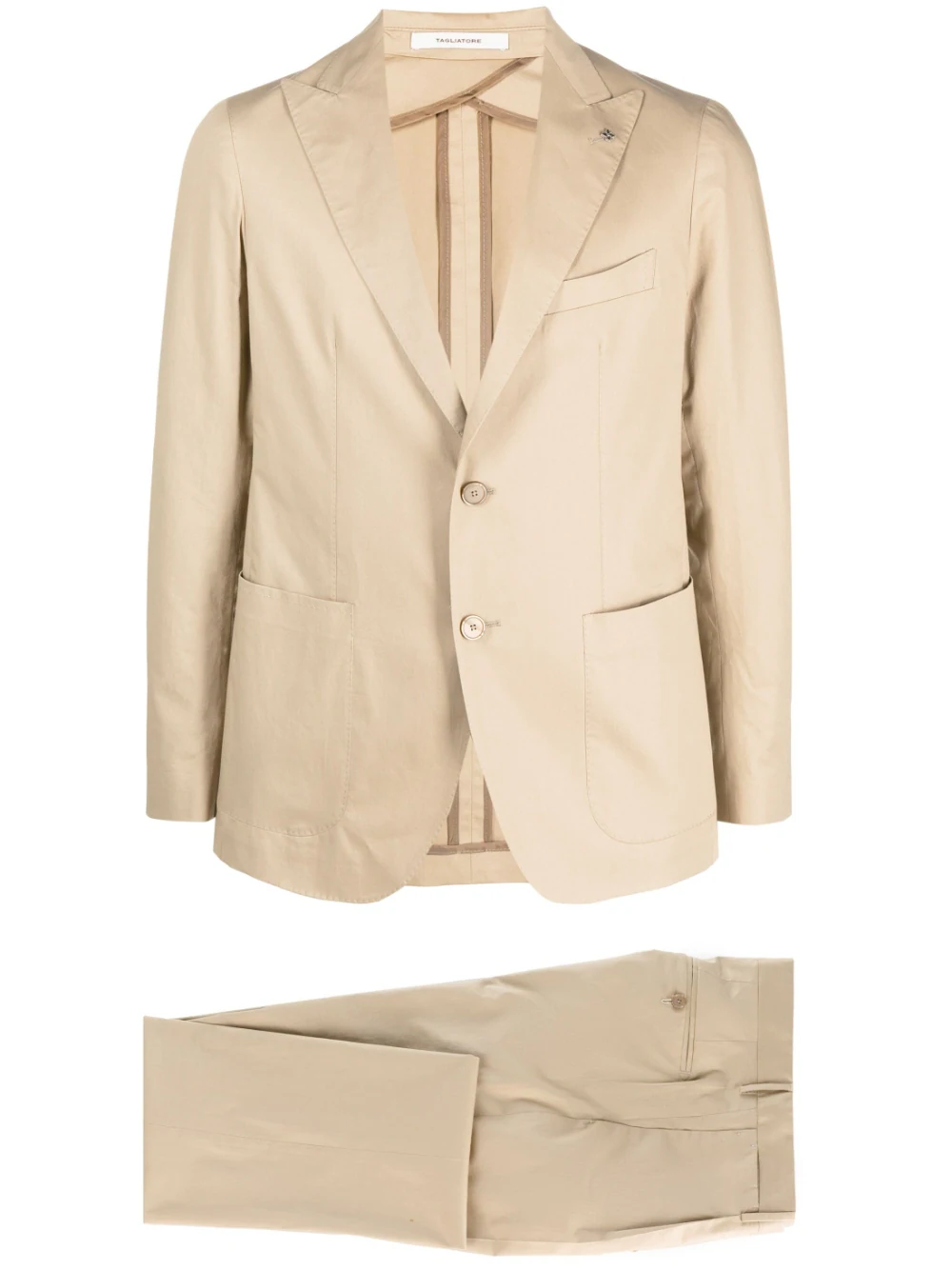 Tagliatore logo-plaque single-breasted suit - Neutrals