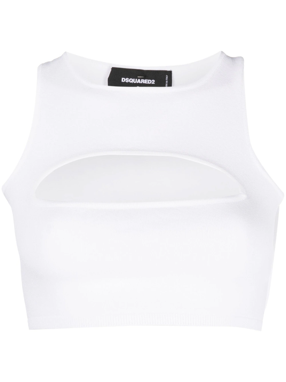 Dsquared2 cut-out sleeveless cropped top - White