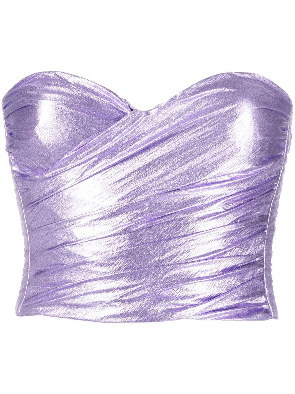 Forte Forte taffeta strapless crop top - Purple