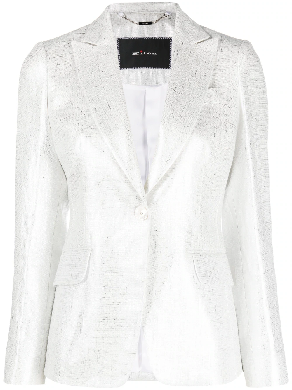 Kiton metallic single-breasted blazer - Silver