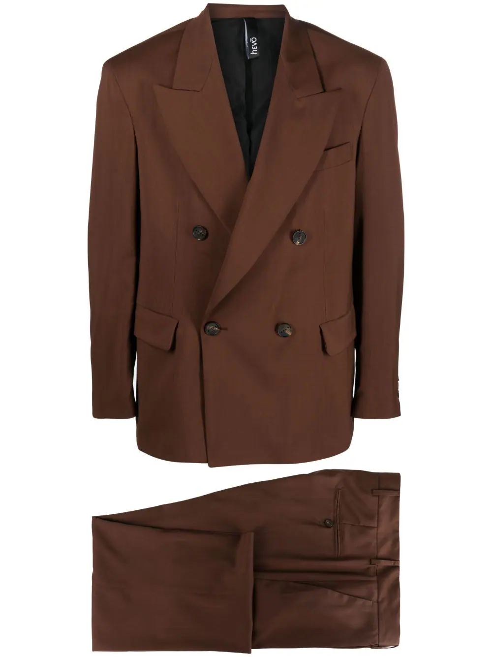 Hevo double-breasted wool suit - Brown