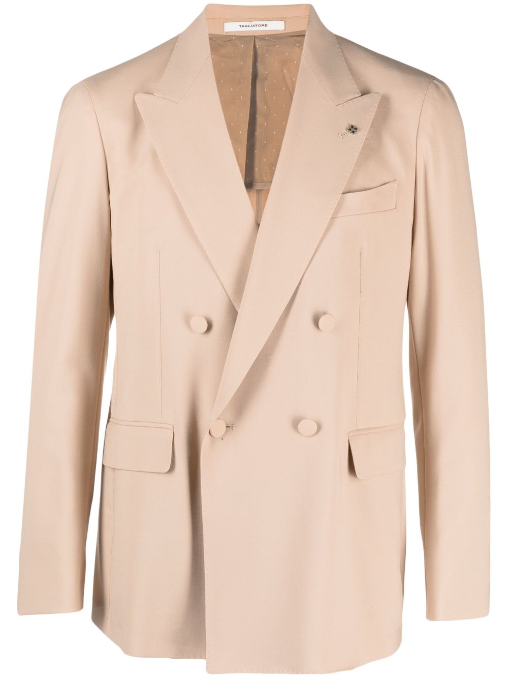 Tagliatore double-breasted logo plaque blazer - Neutrals